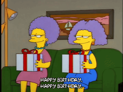 Simpsons opening gifts GIF