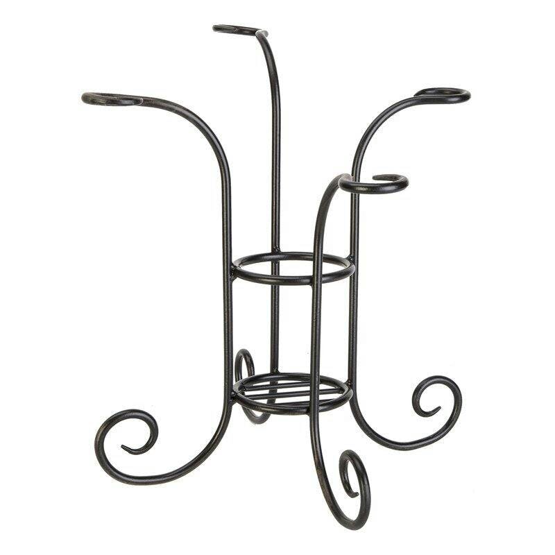 black wine rack with cocktail tree arms