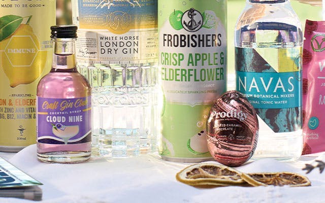 Cloud Nine Cocktail Syrup and lime slice garnishes in Craft Gin Club's March 2024 Gin of the Month box
