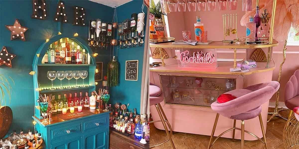 Are these the prettiest home gin bars on the planet? They are so gin-spiring!