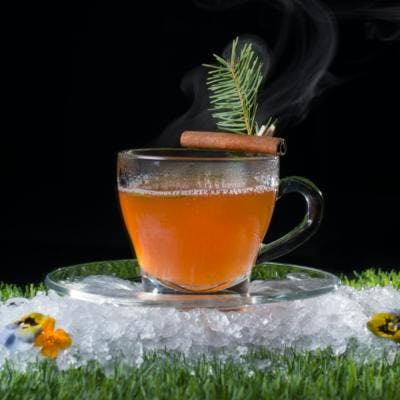 Glendalough gin hot toddy cocktail with cinnamon stick