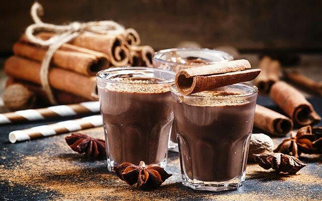 Festive spiced hot chocolate spiked with sloe gin: the best hot drink ever?