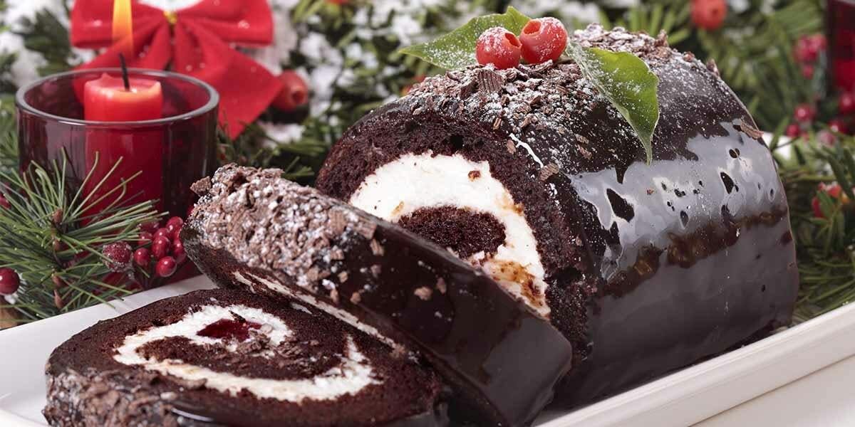 Cherry liqueur turns this boozy chocolate log into an absolute Christmas showstopper!