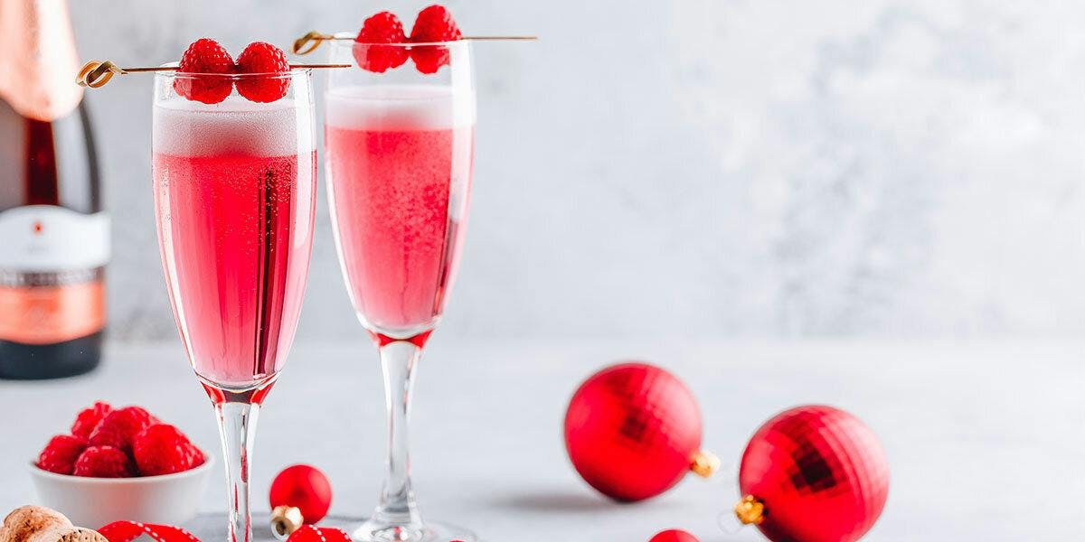 The French Kiss cocktail is a sparkling, pink delight of a cocktail