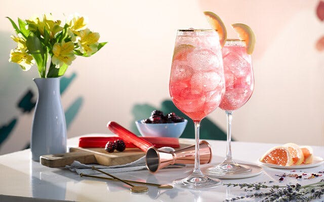 Pink Gin Spritz with grapefruit garnish