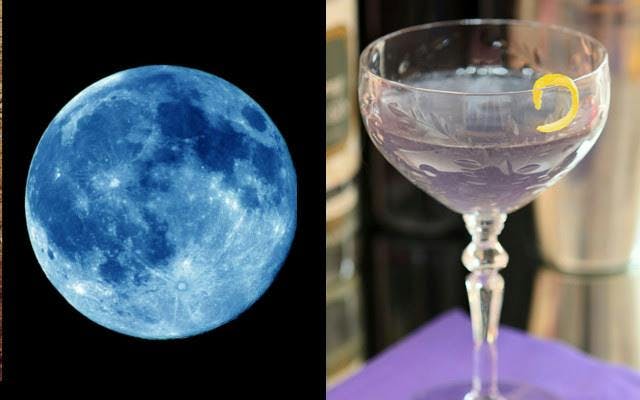 Blue moon cocktail violet liqueur