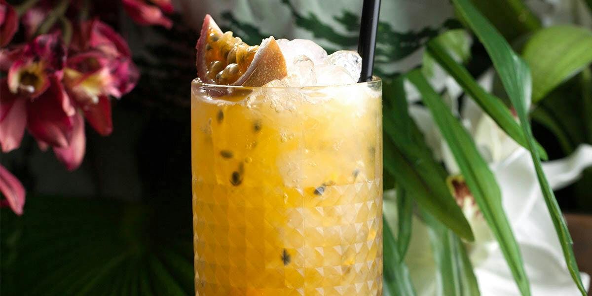 This Passion Fruit Highball from Brazil is full of South American flare!