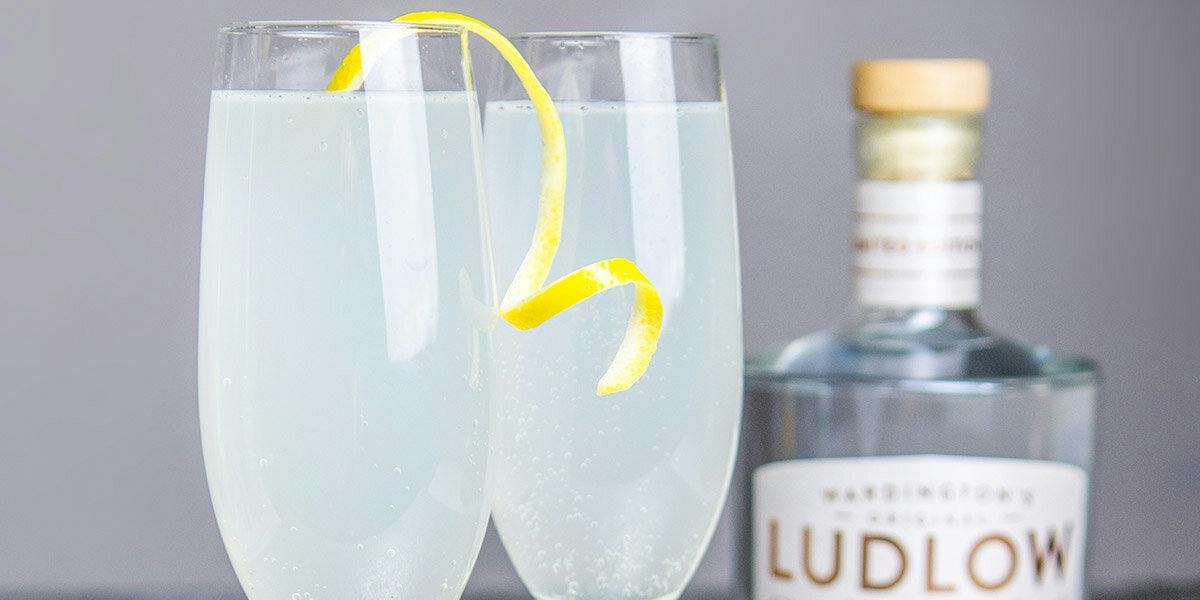 This champagne and gin cocktail brings floral notes to a city setting!
