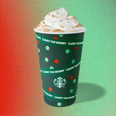 Image: StarbucksChestnut Praline Latte: Espresso, steamed milk and flavours of caramelized chestnuts and spices, topped with whipped cream and sweet praline crumbs.