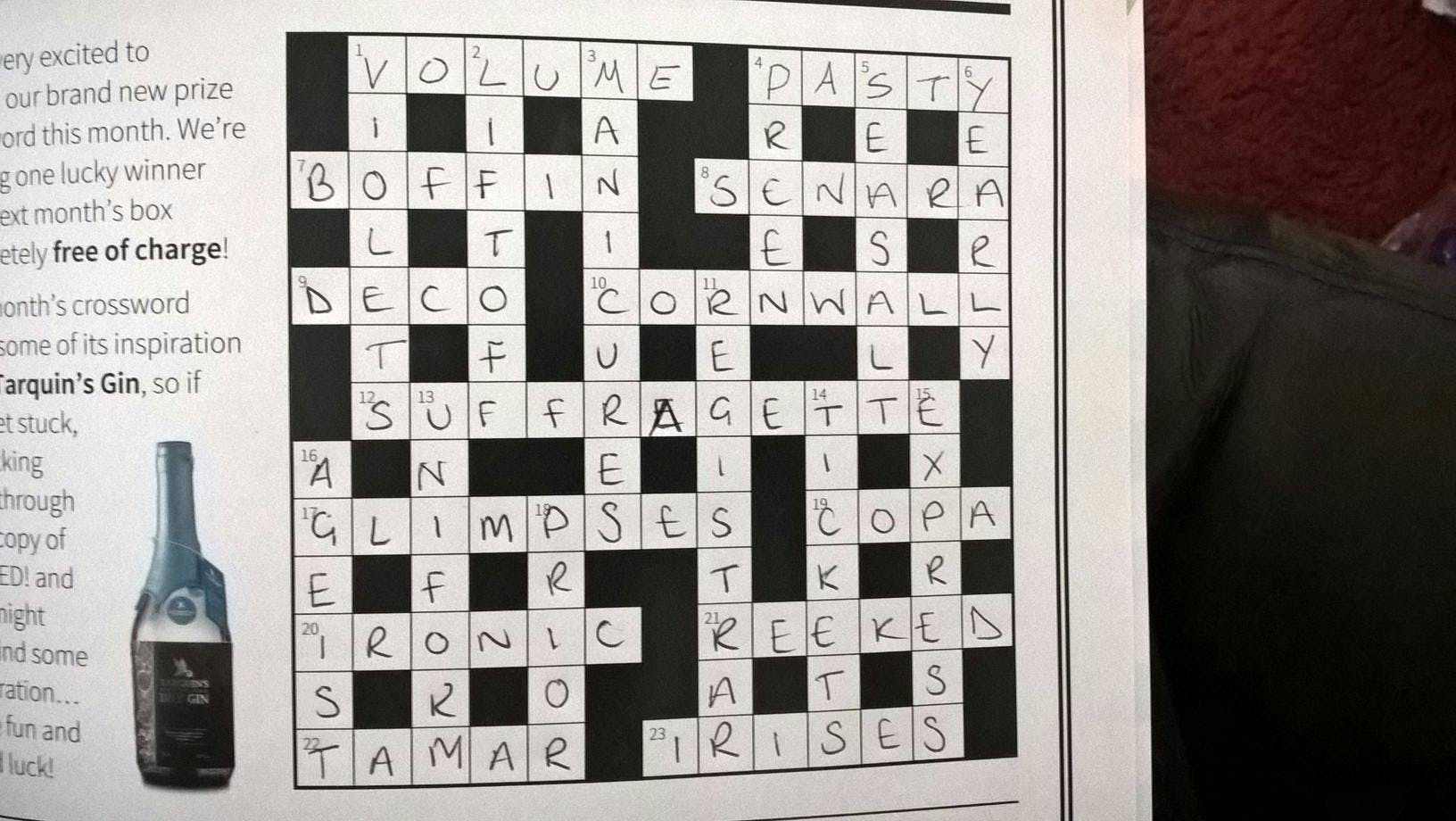 Who's our first Gin O'Clock Crossword champion?