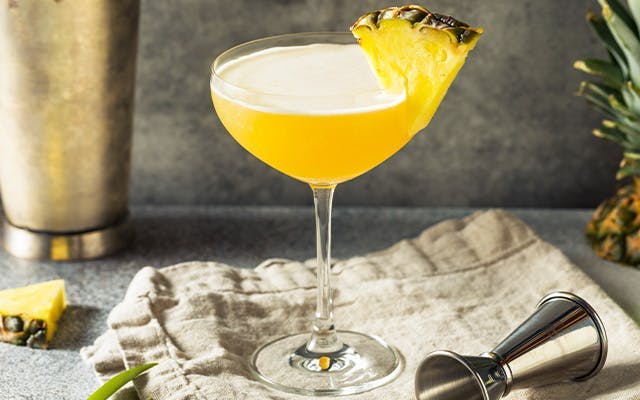 Pineapple, gin, prosecco and Cointreau cocktail recipe