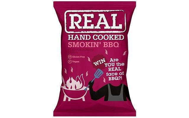 REAL Hand Cooked Crisps Smokin' BBQ flavour