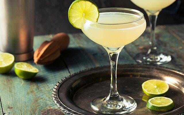 Cocktail with lime wheel