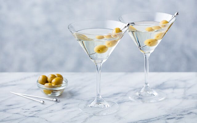 Cocktail with olives