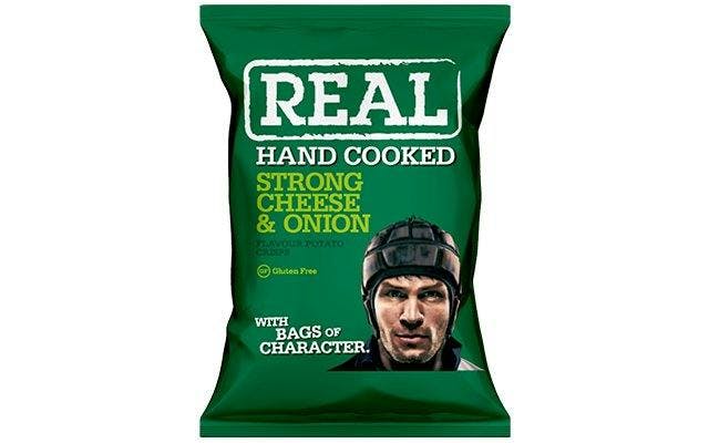 REAL Hand Cooked Crisps Strong Cheese & Onion flavour