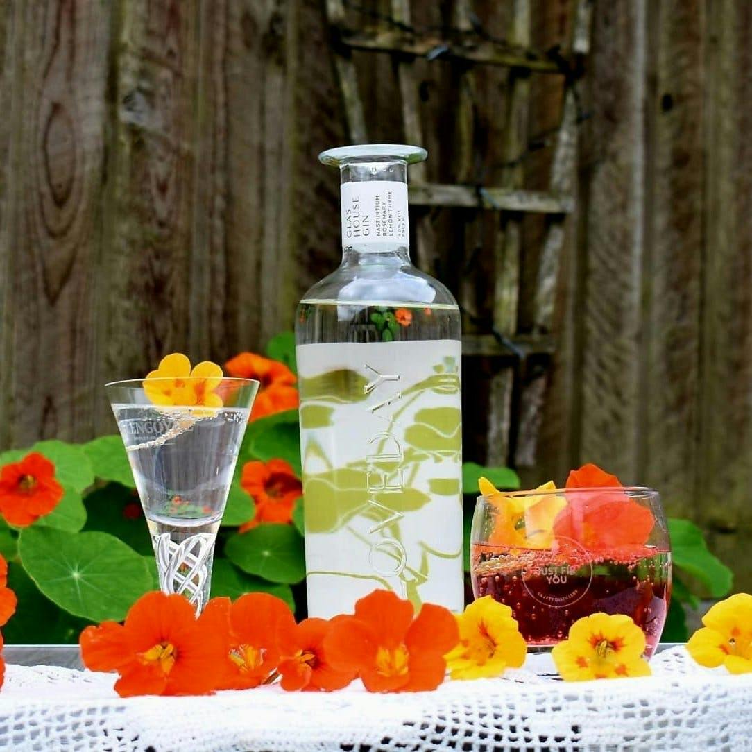 Loveday Glas House Gin and G&T with garden flowers