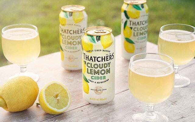 Thatcher's Cloudy Lemon Cider Outdoors
