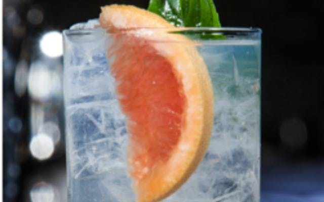 Gin and tonic and pink grapefruit