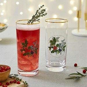 Portmeirion Christmas Highball Gin Glasses