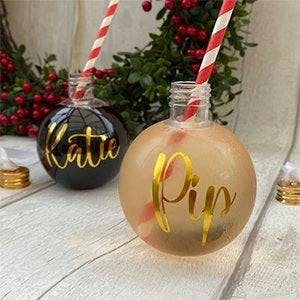 Gin bauble Christmas glasses