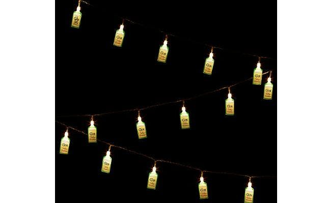 Gin bottle string lights