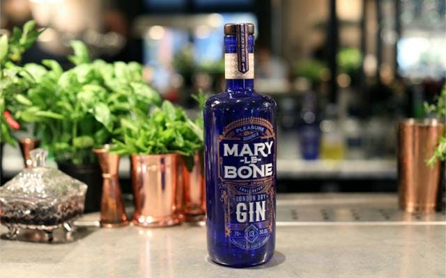 July Gin of the Month Marylebone Gin on bar