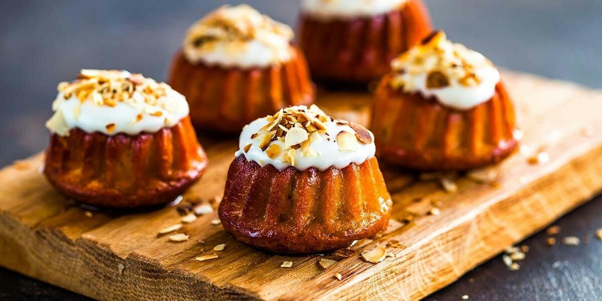 These gin and orange syrup-soaked cakes are the sweet and boozy dessert of our dreams