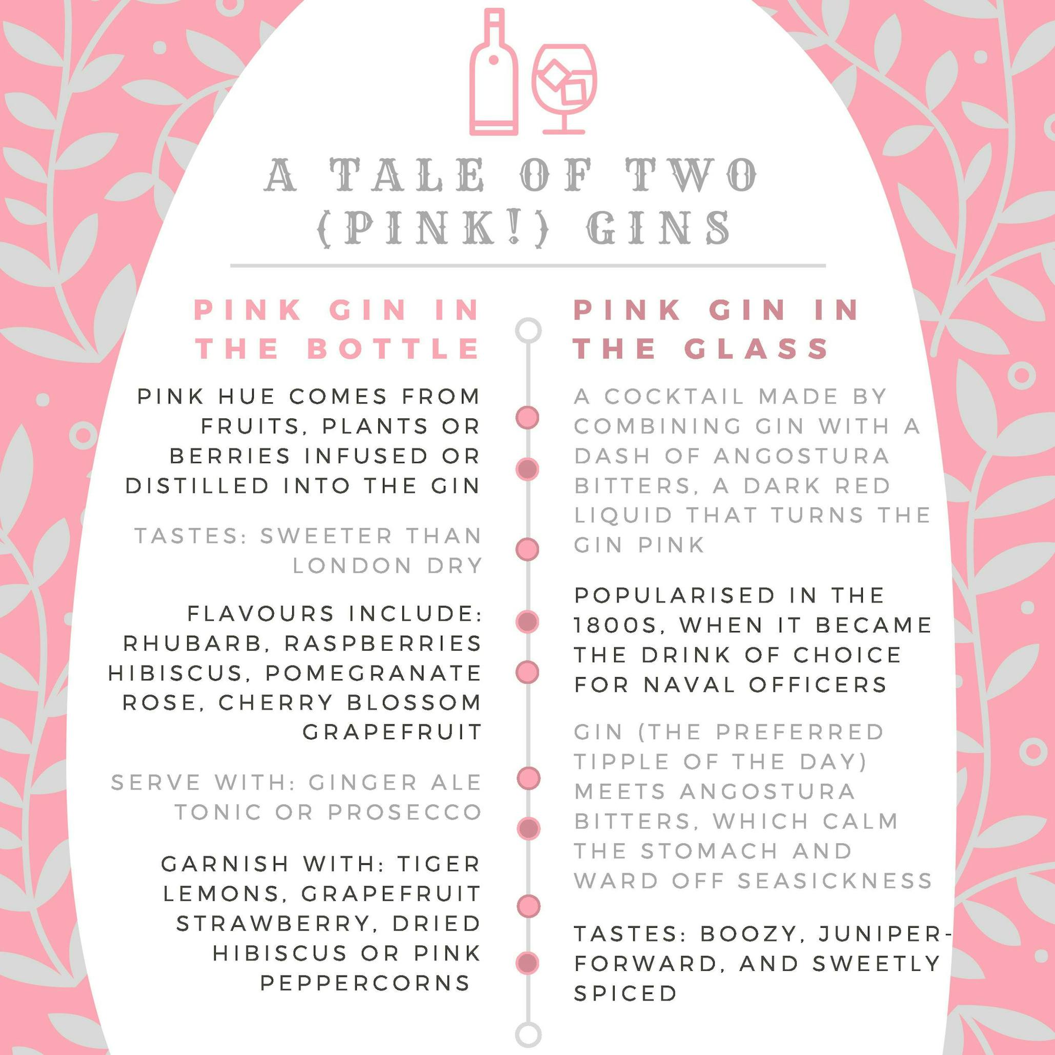 Pink gin infographic