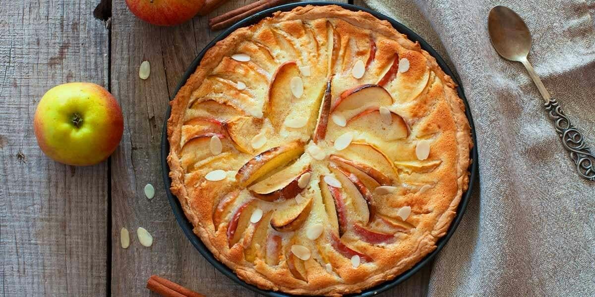 This gin and amaretto-laced Apple & Almond tart is a delicious autumnal bake!  