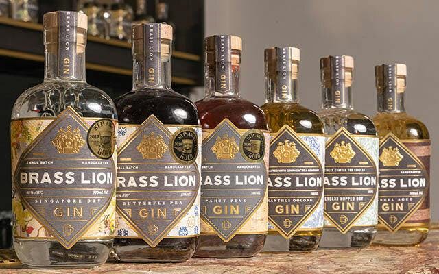 Brass Lion Distillery’s range of craft gins
