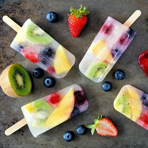 Gin and fruit ice lollies