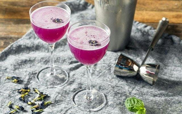 Purple gin mocktail recipe