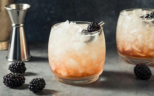 Blackberry and plum Spritz cocktail recipe