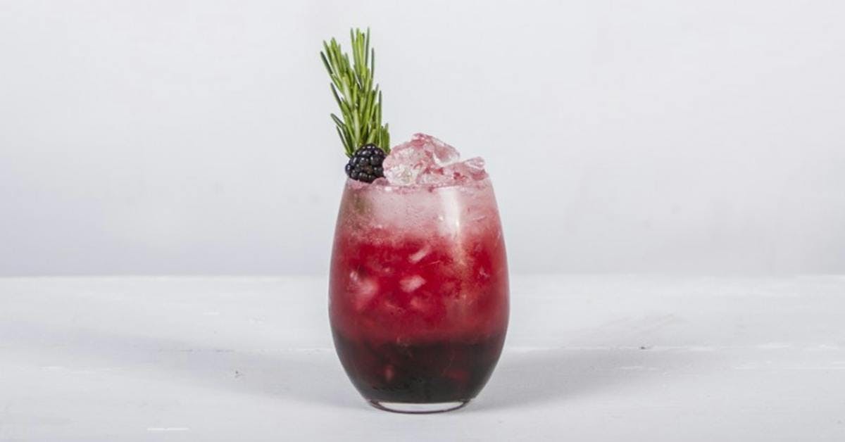 blackberry and rosemary bramble gin cocktail