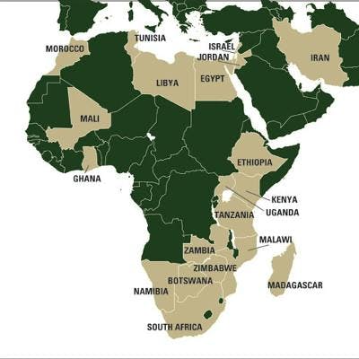 africa map quinine