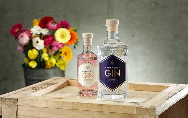 Manchester raspberry gin and distillers cut