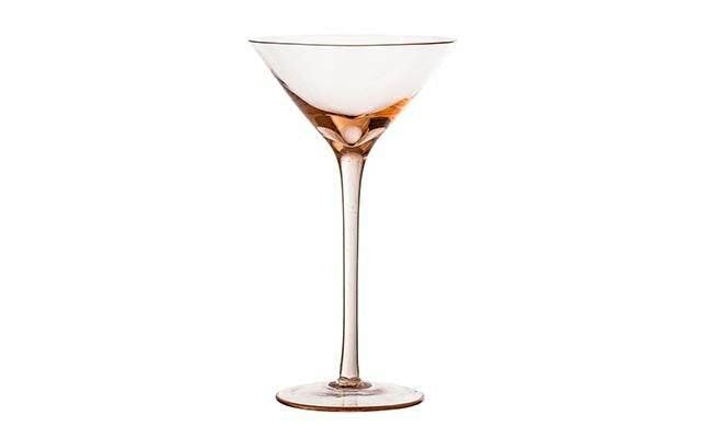 A pink martini glass - like this one, £11 from Nordic Nest - is an elegant inclusion in your homemade pink gin gift set!