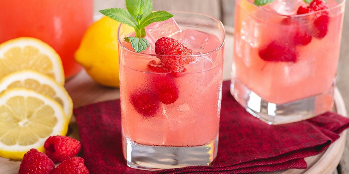 Pink gin and raspberry lemonade is just the tipple to lift our spirits!