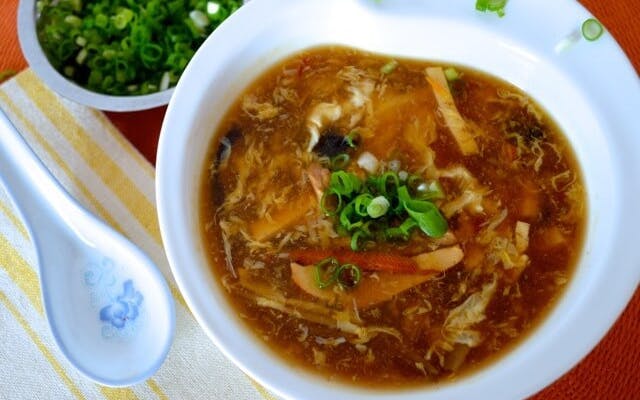 Hot and sour soup from sichuan china