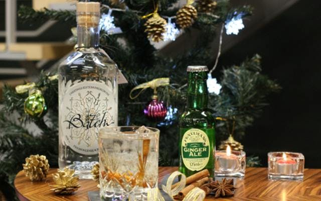 Fentimans Ginger Ale, Batch Gin and christmas tree
