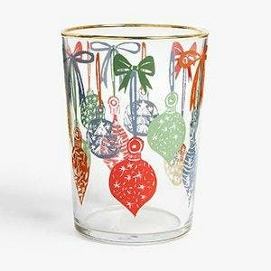 John Lewis Christmas Bauble Print Glass Tumbler