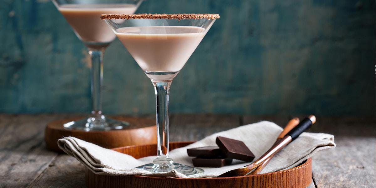 This boozy chocolate and salted toffee martini is the dessert cocktail of our dreams