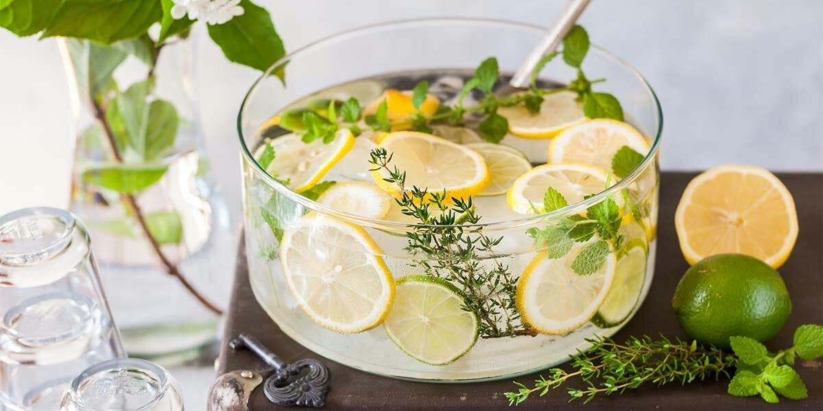 This gloriously herbaceous punch mixes gin and white wine!