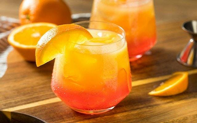 Garibaldi cocktail with gin and orange juice