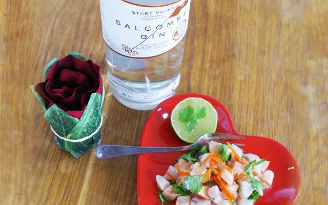 Salcombe Gin Sea Bass and Salmon Ceviche