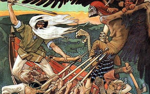 Finland folklore painting battle scene viking