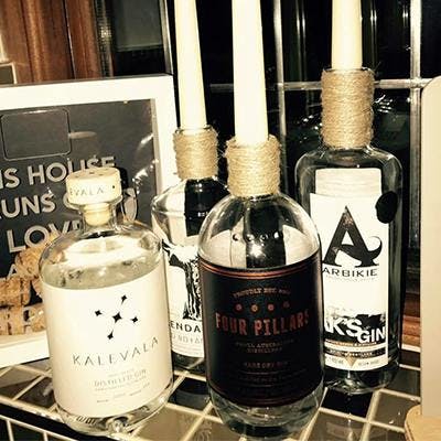 Craft Gin Clubber, Angela A, had the right idea making good use of her empties to create these lovely candle holders!