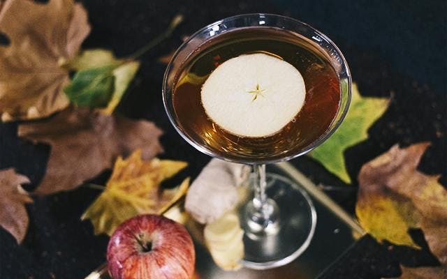 Apple spiced rum gin martini