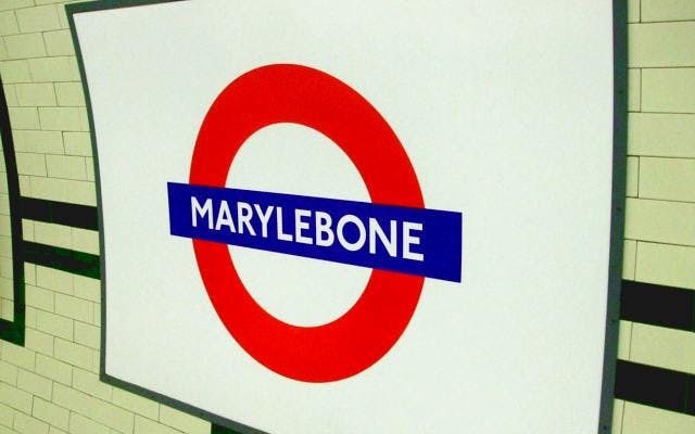 Marylebone Bakerloo London Underground Tube Station Sign