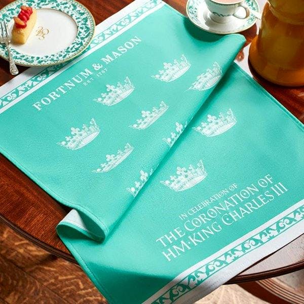 Fortnum & Mason Coronation themed tea towel